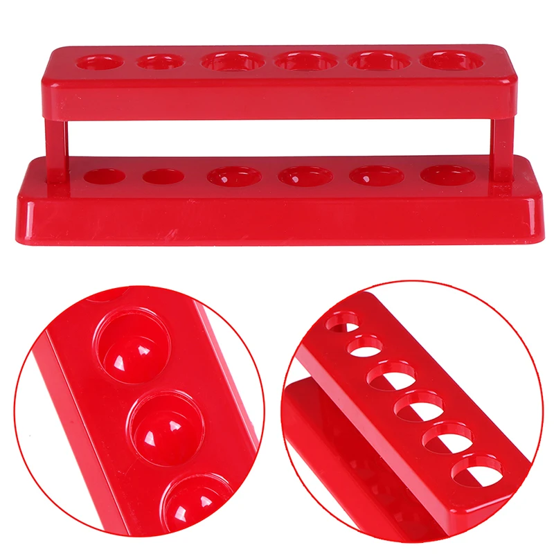 Hot sale Lab School Supplies Red Plastic Test Tube Rack 6 Holes Holder Support Burette Stand Laboratory Test tube Stand Shelf