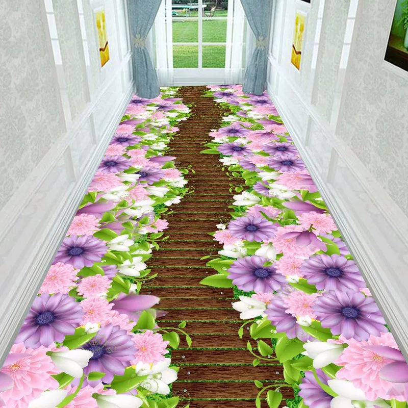 Pastoral Living Room Area Rug Flower Grass Path Hallway Corridor Rug Carpets 3D Plants Lawn Coffee Table Mat Kitchen Bedroom Rug