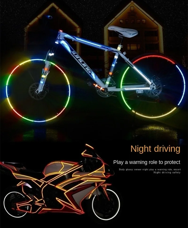 Body Modification Decorative Stickers Reflective Stickers Bicycle Motorcycle Vehicle Contour Collision Warning Stickers