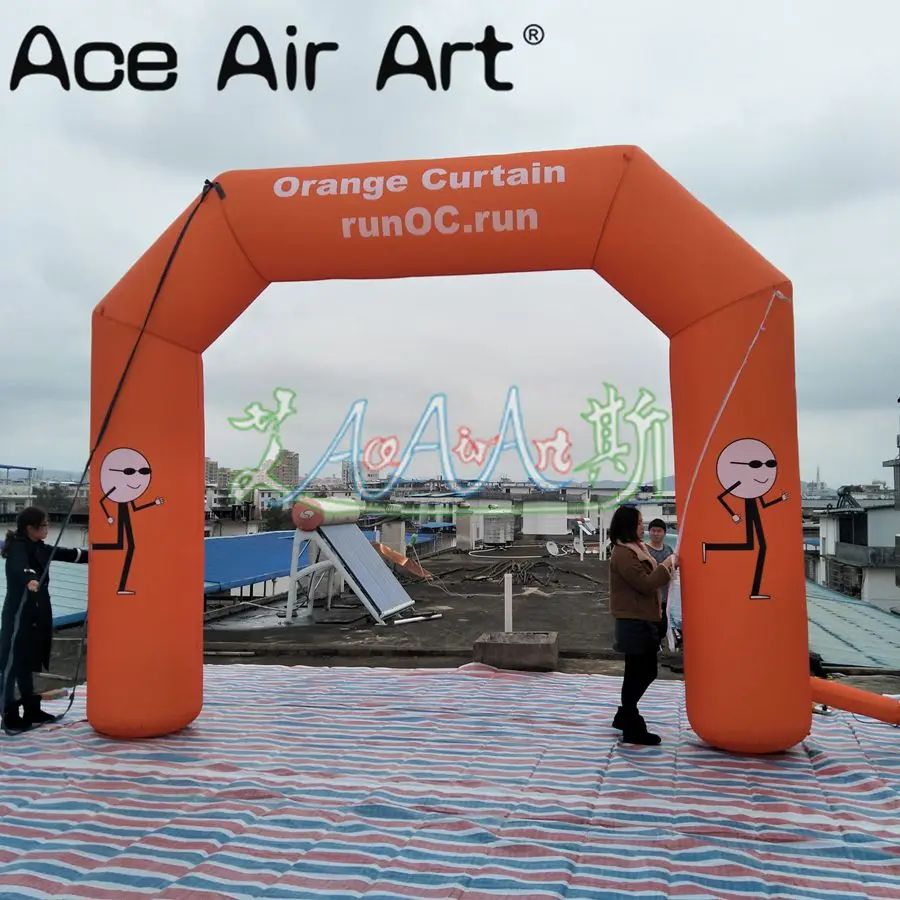 

Customized 5x4m Orange Inflatable Arch Start Finish Line Sport Archway with Free Advertising Logo/Image for Sale