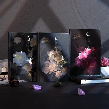 224 דף כריכה קשה יומן יפה פרחי צבע דף איור חמוד תלמיד מחברת מתכנן פנקס סדר יום