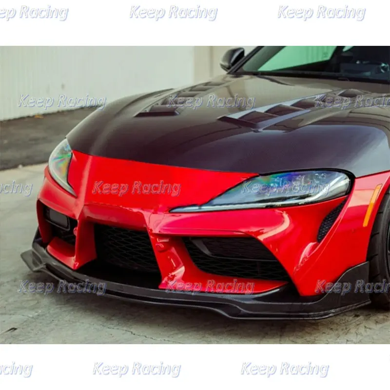 Car-styling MB Style Carbon Fiber Front Lip For Toyota A90 Supra GR Glossy Finish Bumper Diffuser Fibre Splitter Kit Auto Part