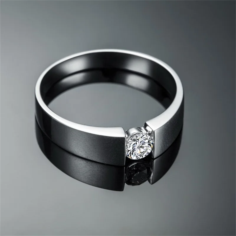 Classic 100% Solid 925 Silver 4mm 1ct  Simulated Diamond Rings Engagement Wedding Rings for Women Men Jewelry