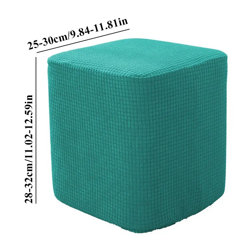 NEW Elastic Ottoman Slipcover Solid Color Rectangle Round Sofa Footstool Cover Case Stretch Storage Protector Covers