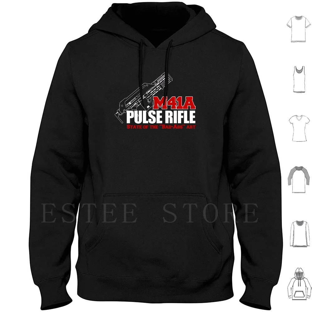 M41a Pulse Rifle State Of The Badass Art Hoodie Long Sleeve Xenomorph Ellen Ripley Weyland Yutani Facehugger Hr Giger Pulse