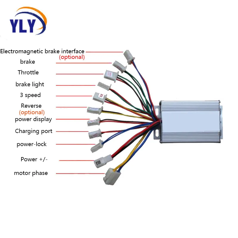 24/36/48V 350W/500W Brush Motor Controller Scooter Wheel Brushed Speed Controller for Electric Bicycle Tricycle