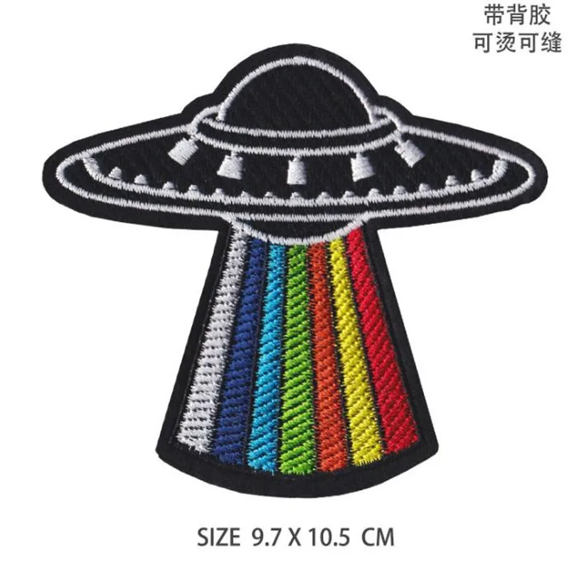 Unknown Space  Alien Rocket Stranger Things UFO Iron Patch for Clothing Punk Embroidered  DIY Parches Appliqu