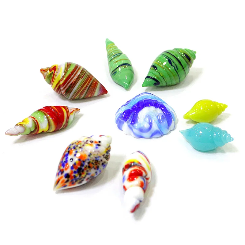 Cute Mini Glass Shell Conch Ornaments for Home Table Aquarium Decor Supplies Diy Fairy Garden Micro Landscape Bonsai Accessories