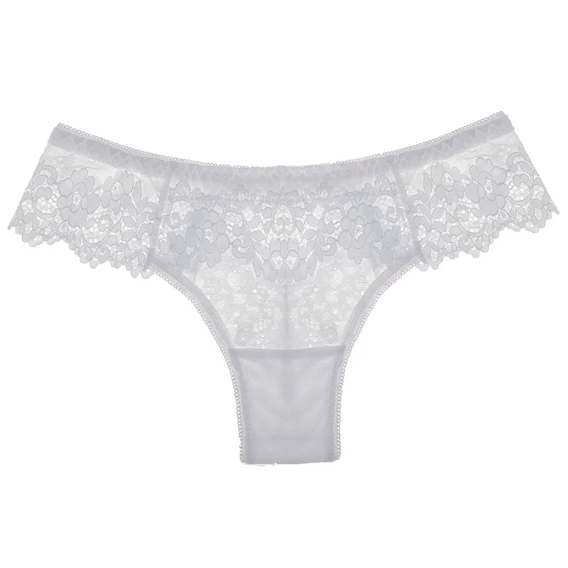 Meet\'r-Lencería de encaje Sexy para mujer, de cintura baja Bragas, tanga bordado, ropa interior transparente ahuecada, Tanga femenino