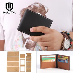 WUTA 718 Business Short Wallet Kraft paper Template Leather Craft DIY Tools Model