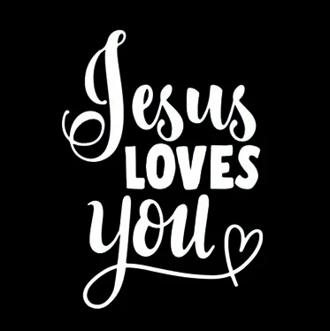 Creativity Vinyl Decal Black/White Jesus Loves You Sticker Text Window Sticker High Quality Waterproof Car Decor KK 20cm X 15cm