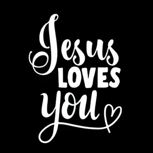 Kreativität Schwarz/Weiß Vinyl Decalque Jesus liebt dich Aufkleber Textfenster Hochwertiges Dwater -Water Car Dekoration KK 20 cm x 15 cm 10 Hauptverkaufskleber Jesus Branco - №3