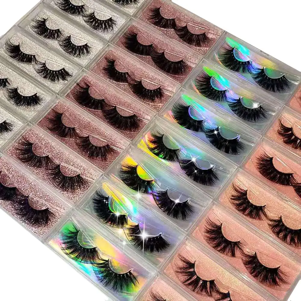 

3D Mink Eyelashes Luxury False Eyelases Wispy Cross Natural Mink Eyelashes Extension Eye Makeup Use 100% Handmade Mink Eyelashes