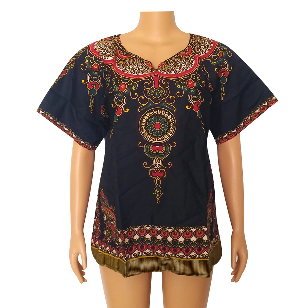 

Dashiki Print High Quality African T-shirt For Adult Round Neck Short Sleeve Loose Tops Traditional Clothes Vintage Casual Shirt