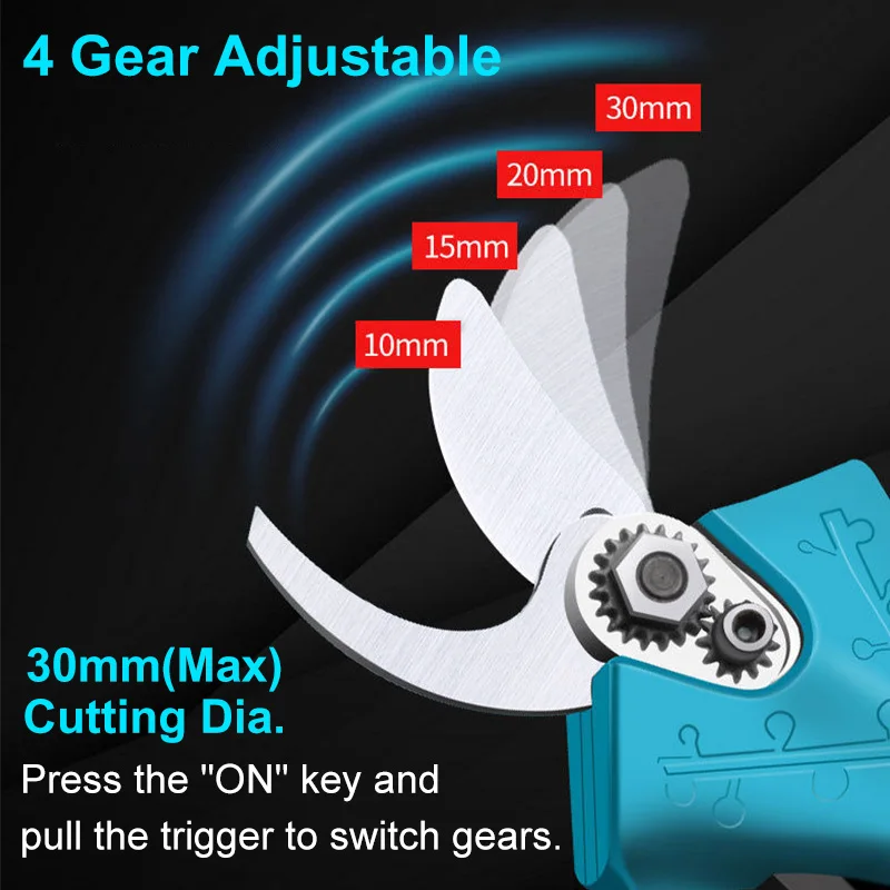 Brushless Electric Pruning Shears Cordless Pruning Cutter Tree Brach GardeningTool Battery Scissors Rechargeable for Makita 18V