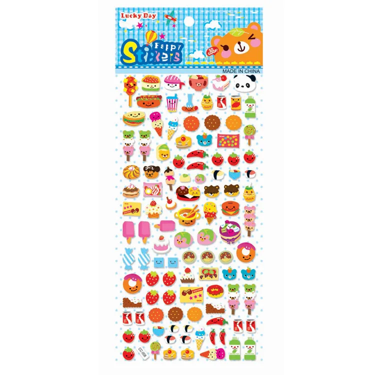 6 fogli/set adesivi per farfalle per auto animali da cartone animato per bambini per ragazzo ragazza 3D Kawaii Bubble Sticker Toy Laptop decorazione fai da te