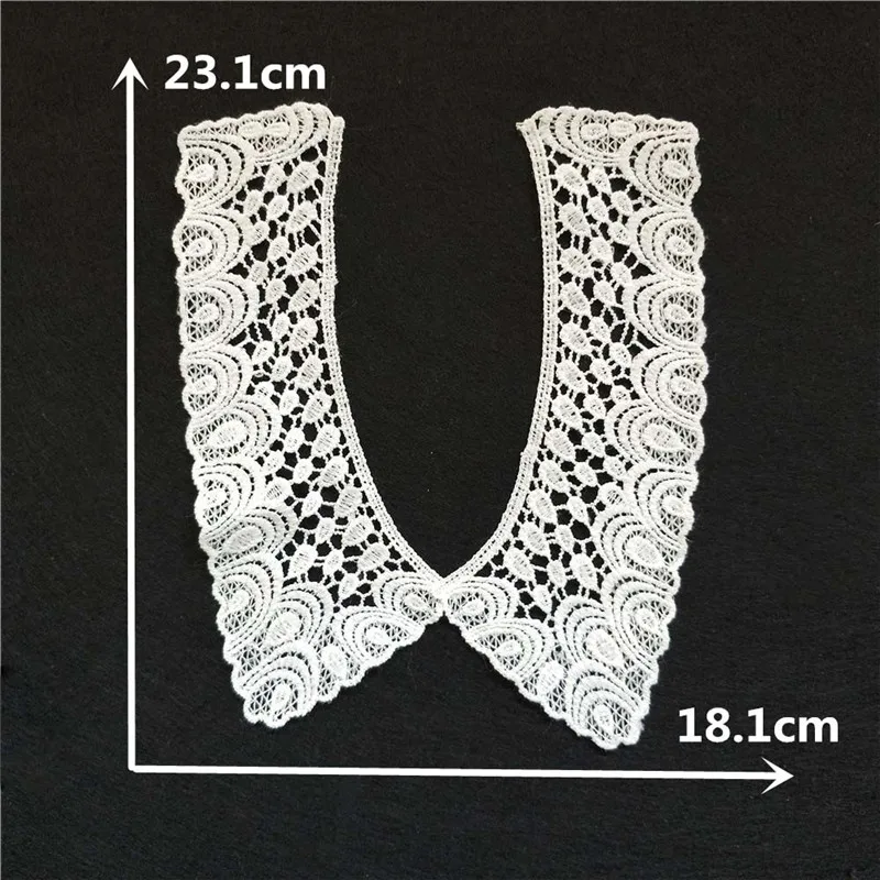 White milk fiber Laces fabric collar Baby hair bands Embroidery Hollow out Detachable collar Craft materials Dress Accessories