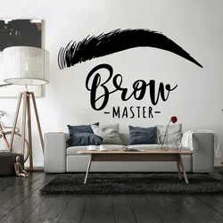 Beautiful Brow Wall Sticker Eyelashes Decor Vinyl Decal For Beauty Salon Room Stickers Eyebrows Wall Decals For Brow Bar Poster