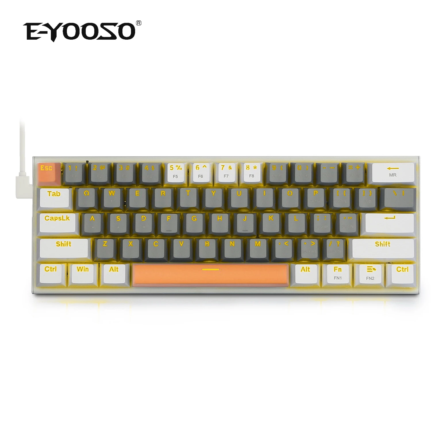 

Z-11 Wired 60% Mechanical Gaming Keyboard : E-Yooso Comptact Design Anti-Ghosting Linear Red Switch Led Backlit Removable Cable