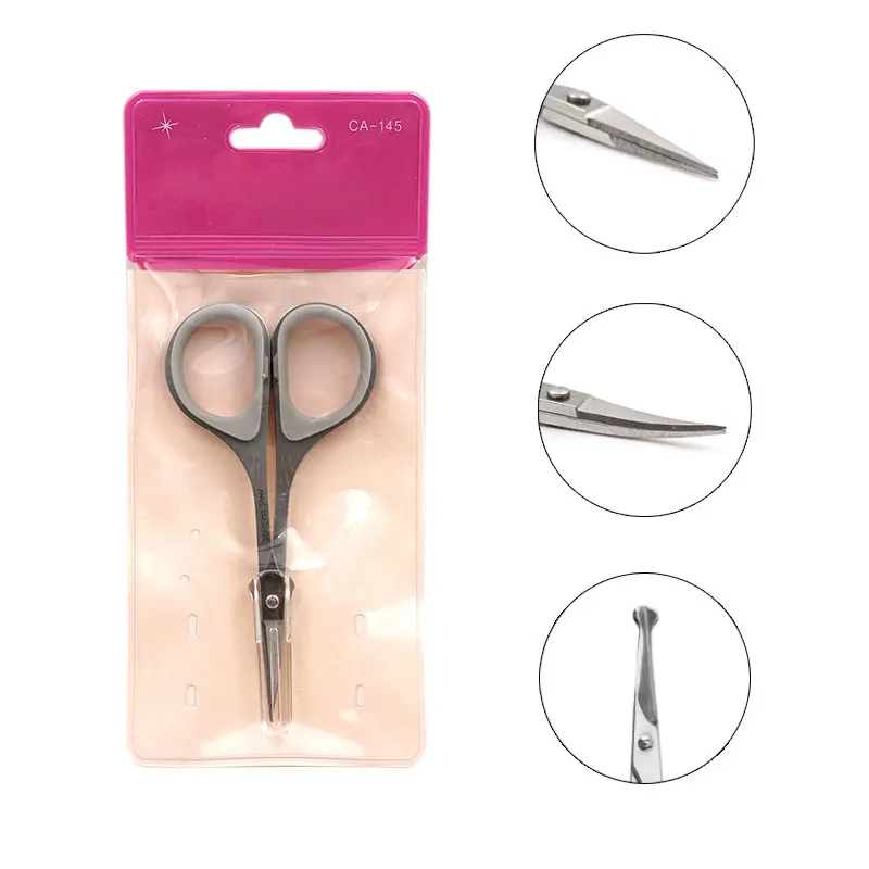 Stainless Steel Makeup Eyebrow Scissors Cosmetic Small Curved Tip Trimmer Manicure Nail Dead Skin Facial Hair Remover Tool