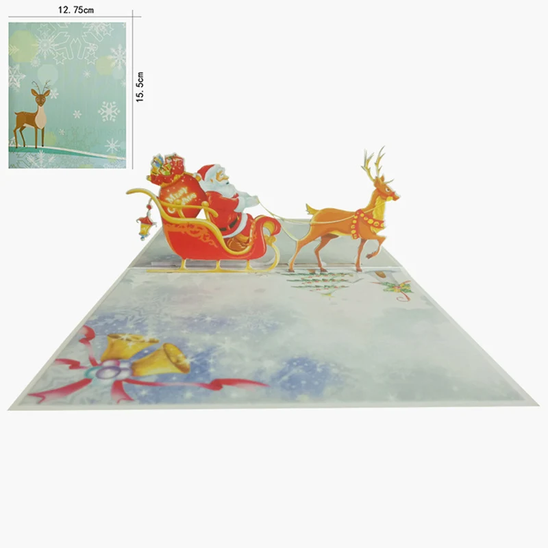 Neue 3D Pop-Up Weihnachtskarten Weihnachtsmann-Einladungskarte Partykarte Kindergeschenke Neujahrs-Dankeskarte Feiertagsgeschenk Postkarte – Detail 29