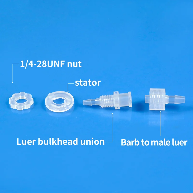 Standard Female Luer Bulkhead Fitting Medical Grade PP material for Flexible Tubing Connection