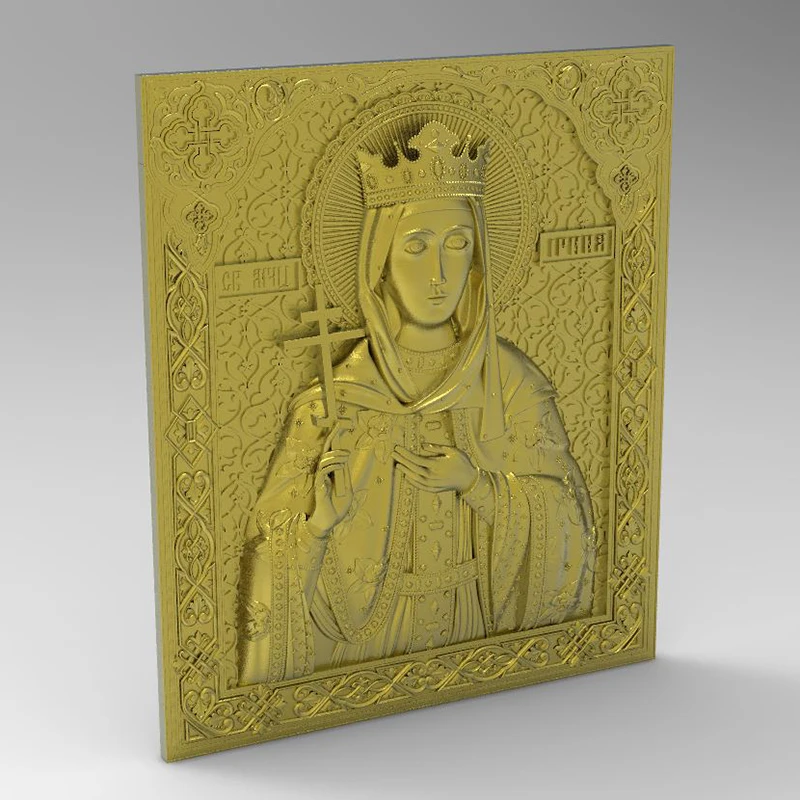 STL Model Religion icon 3D model relief for CNC router engrave Artcam Aspire type3 STL format file Virgin Mary