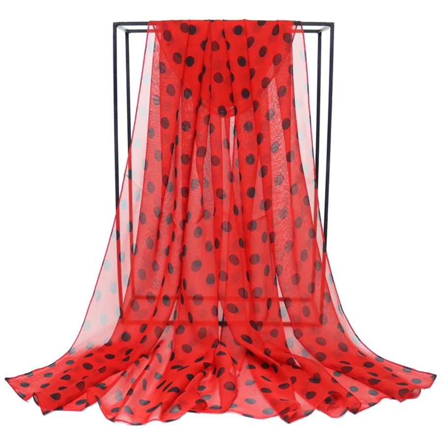 Speelk Brand New Polka Dot Georgette Silk Scarf Women Fashion Dots Scarves And Wraps Female Long Outdoor Shawls Wholesale