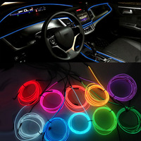 5M Car Interior Lighting LED Strip Decoration Garland Wire Rope Tube Line flexible Neon Light With Cigarette Drive USB