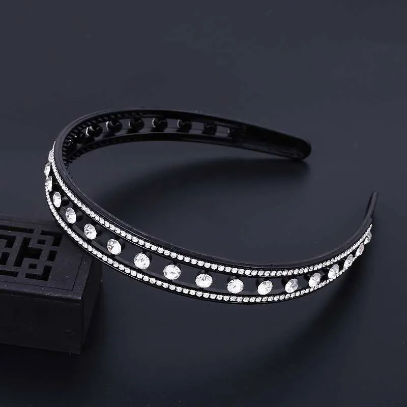 Einfache Stirnband Strass Haar Hoop Bands Blume Kristall Nicht-slip Lünette Haarbänder Frauen Schmuck Mädchen Haar Zubehör Kopfbedeckungen – Detail 7
