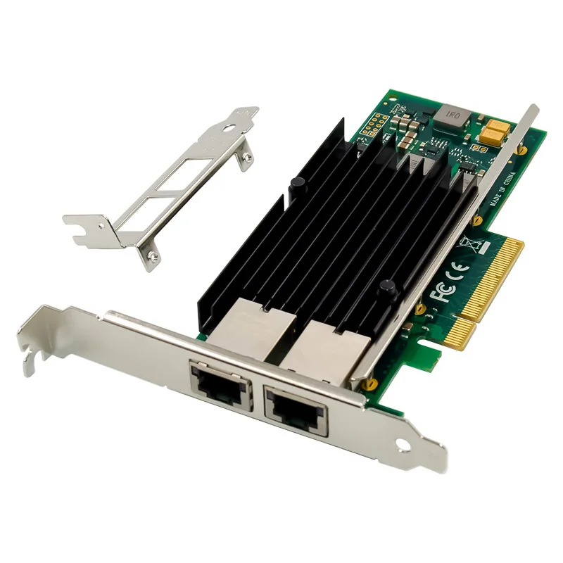 

2 Port PCIE X8 10000M PCIe 10 Gigabit Ethernet Dual Port RJ45 Lan Network Card Chip Intel X540 10Gbs Pci-e Ethernet Server NICs