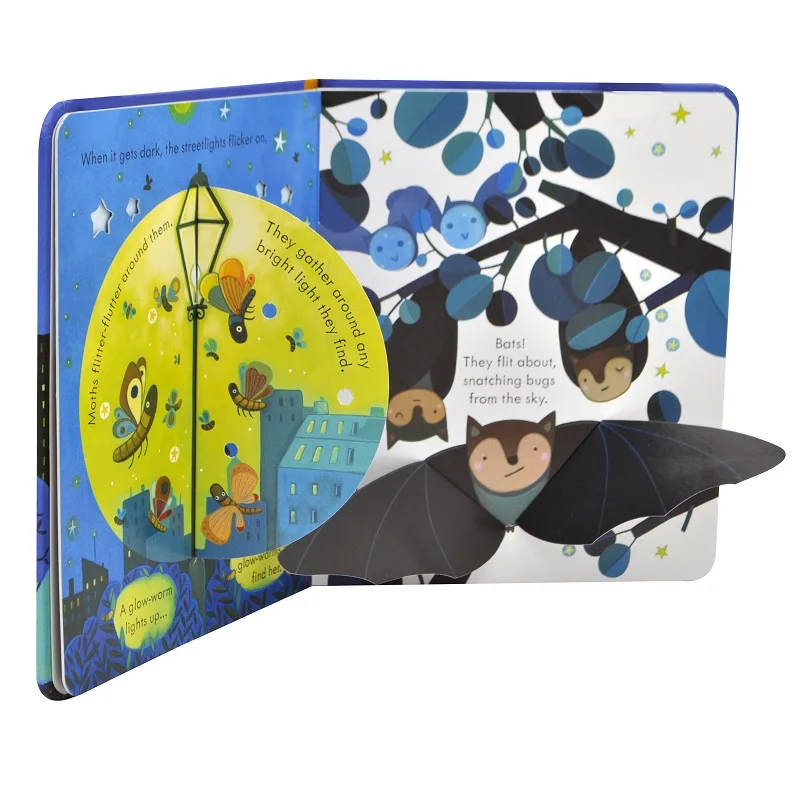 Обучающие 3d-книжки Usborne Peep Inside Night Time для детей, книга для чтения с откидной крышкой, подарок для детей раннего возраста