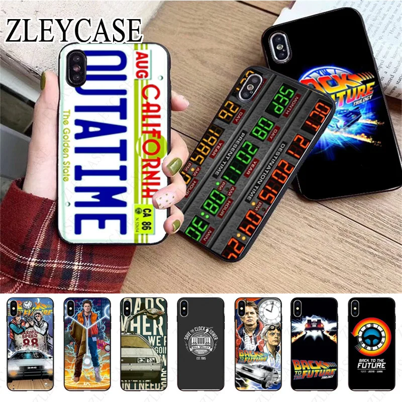 DeLorean Time Machine Back to the Future Phone Case For iphone 13pro 14pro 15pro 12pro 11pro xsmax 7 8 XR 15plus 13mini SE Cover