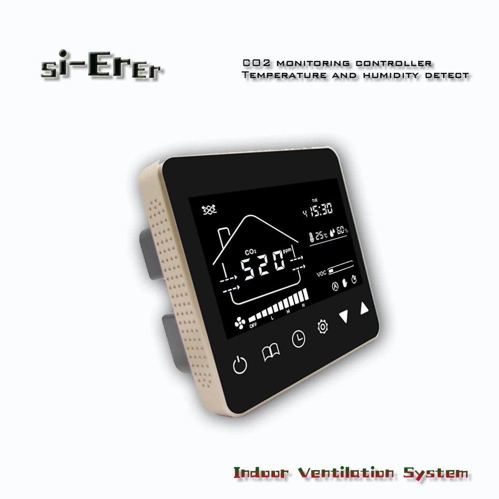 RS485 CO2 gas analyzer，Air quality controller 3-speed relay output，for indoor ambient air ventilation to improve air quality