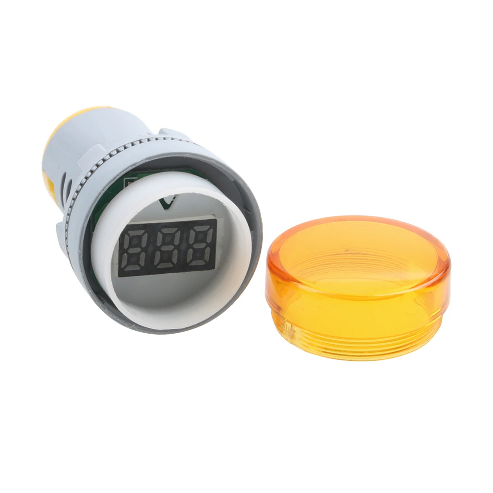 1PC 22MM DC5-60V or AC60-500V LED Voltmeter Voltage Meter Indicator Pilot Light Red Yellow Green White Blue MINI Digital Meter