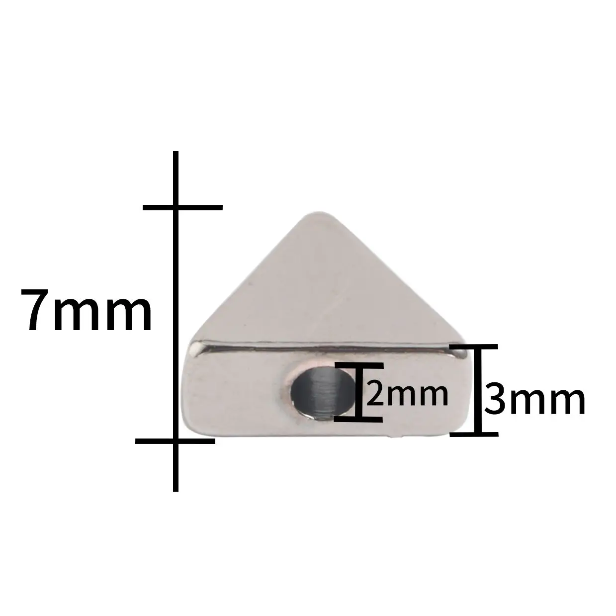 10pcs 7x3mm Triangle Shape Bead Metal Copper Charms Beads Gold Silver Color Loose Beads for Jewelry Making DIY Bracelet hole 2mm