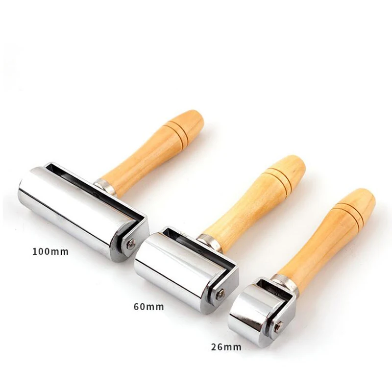 26/60/100mm  Leather Glue Edges Laminating Wheel Leather Craft Roller Craft Handmade  Smoother Creaser Tool DIY Golden/brown