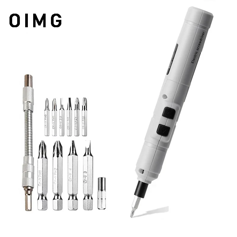 

OIMG 3.6V Cordless Electrical Screwdriver Mini Power Tools Rechargeable Multifucntion Power Drill With 11pcs Bits Flexible Shaft