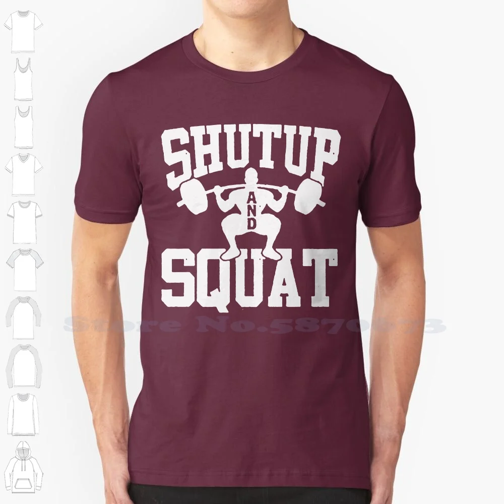 Tee Shirt Hipster Harajuku Brand Clothing T Shirt Shut Up And Squat Men's T Shirt