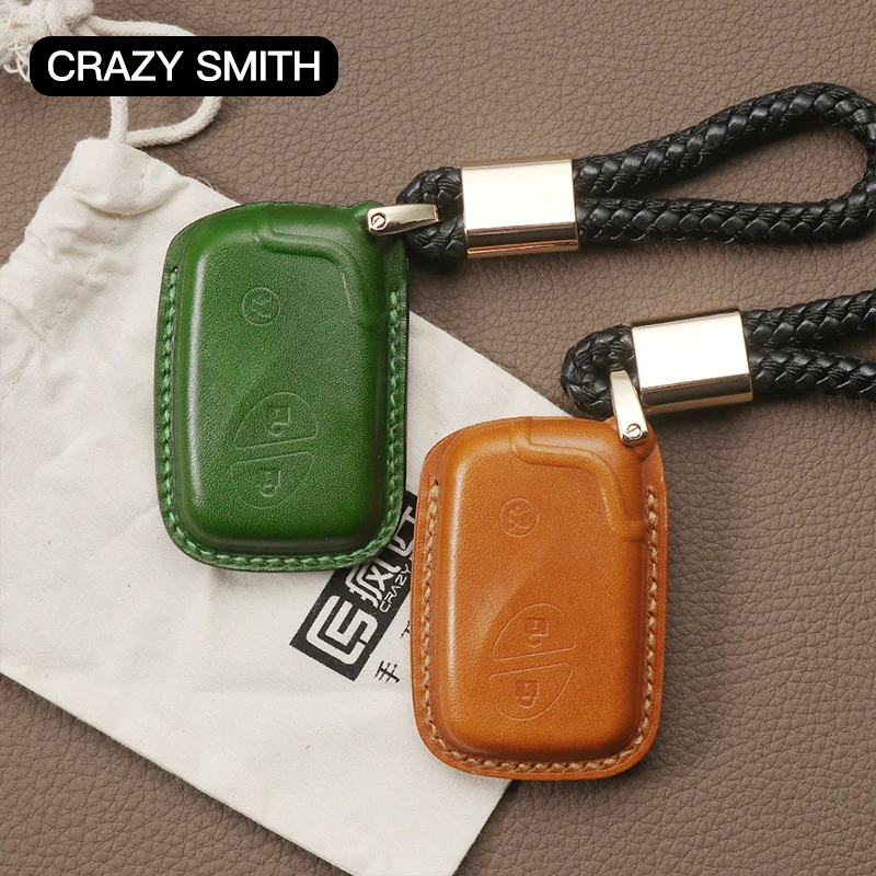 Crazy Smith Smart Car Key Case Cover for Lexus CT200/ES/RX/GS High Grade Full Grain Genuine Leather Handmade High Quality Gift