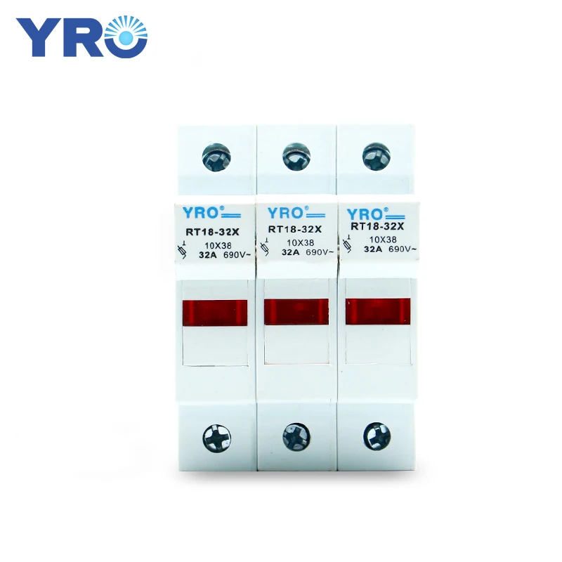 AC 1PC 3P Fuse Base 690V 32A With LED light Matching Fuse 10x38MM R015 only Fuse Base RT18-32X