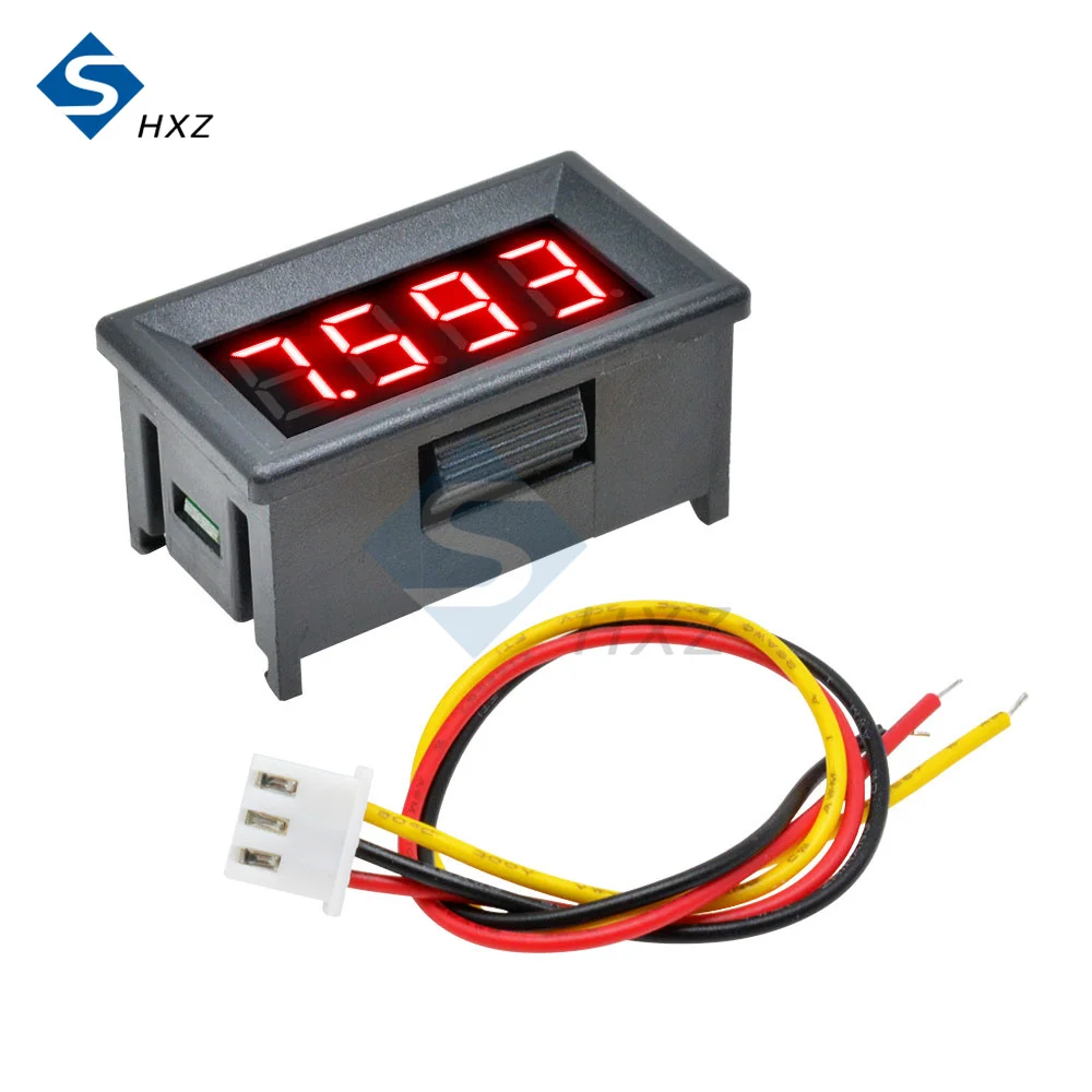Imagem -01 - Mini Digital Led Voltímetro Painel Elétrico Voltage Tester Volt Voltage Meter Fios 12v 24v 48v dc 0100v 036 em 036 em Bocado 4 mini digital led voltimetro painel eletrico voltage tester volt voltage meter fios 12v 24v 48v dc 0100v 036 em 036 em bocado 4 01