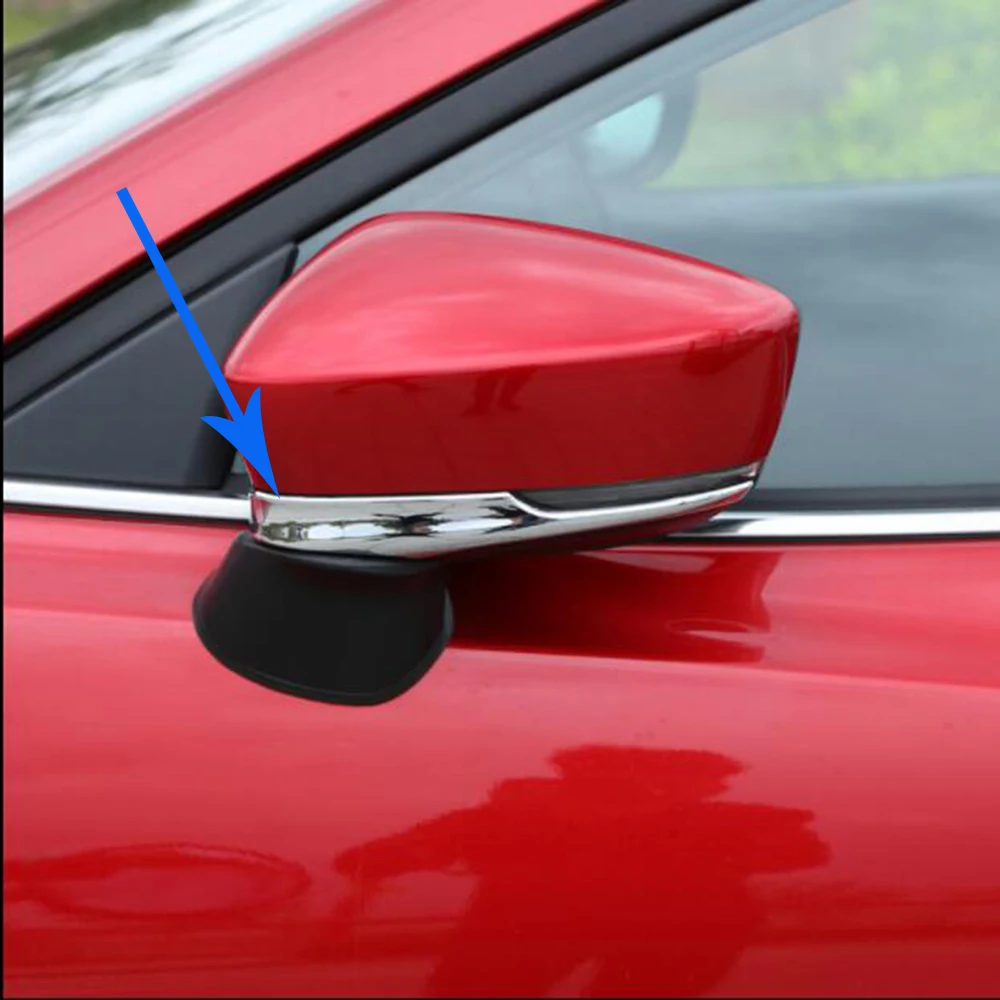 2pcs/set ABS Chrome Rearview Side Mirror Stripe Cover Trim For 2017 Mazda 3 auto accessories