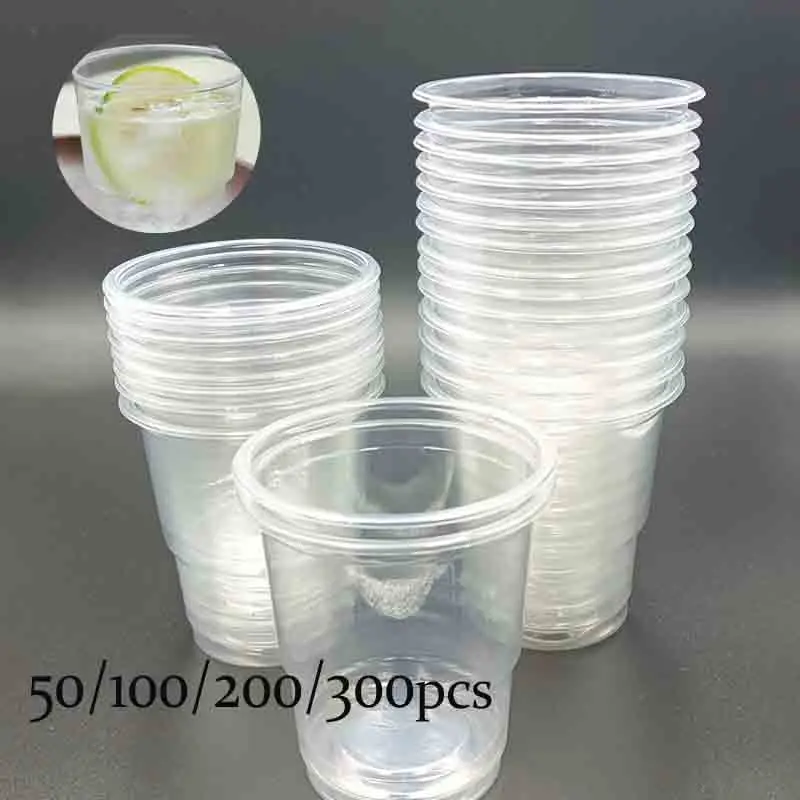 50pcs/100pcs/200pcs/300pcs Clear Plastic 8oz Disposable Cups 230ml Drinking Glass Vending Style Cup