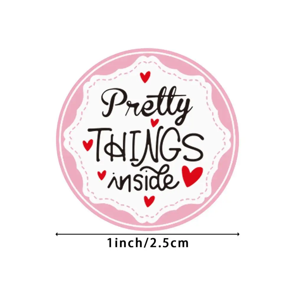 Round "Pretty Gift" Self-Adhesive Sticker Sealing Label Roll Packaging Decoration Handmade Stationery 50-500pcs