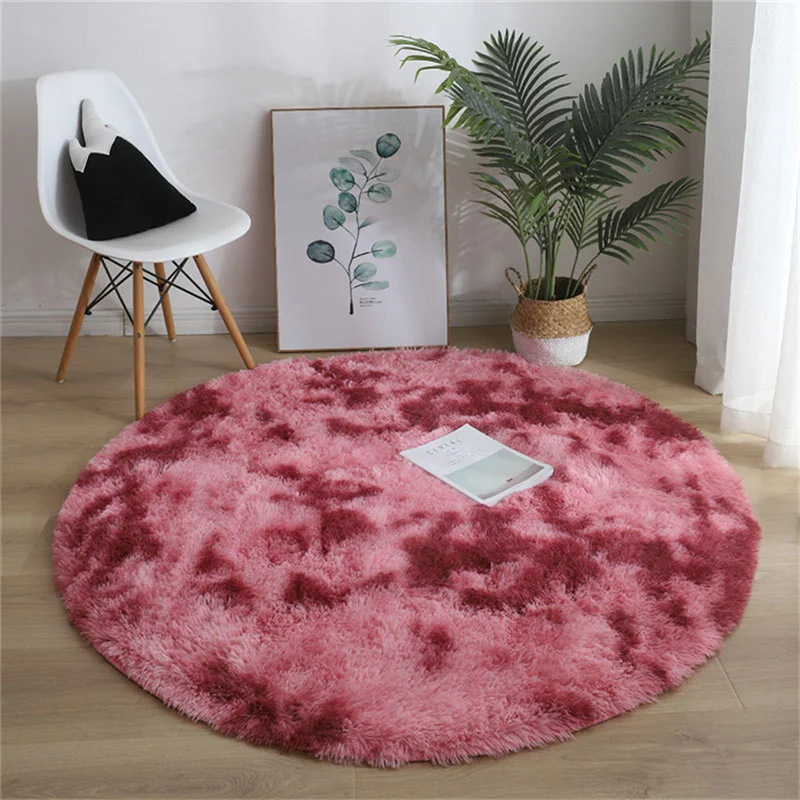 Thick Fluffy Round Rug Carpets Living Room Decorate Faux Fur Rugs Kids Room Long Plush Rugs for Bedroom Shaggy Rug Modern Mats