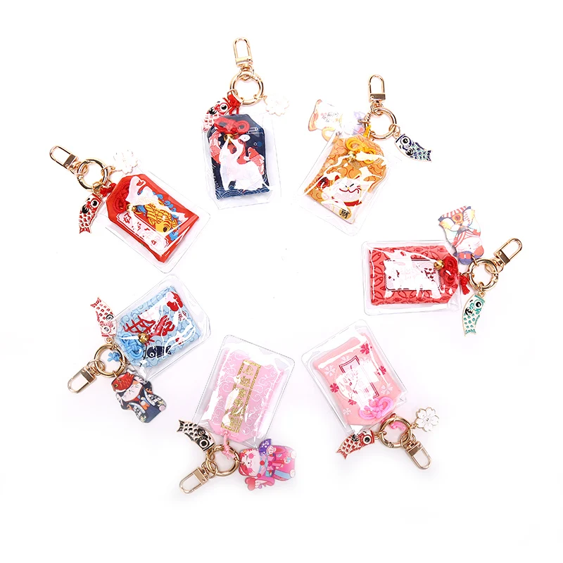 1PC New Creative Plastic Fashion Omamori Maneki Neko Dispel Misfortune Lucky Key Holder Keyring Keychain Gifts For Couple