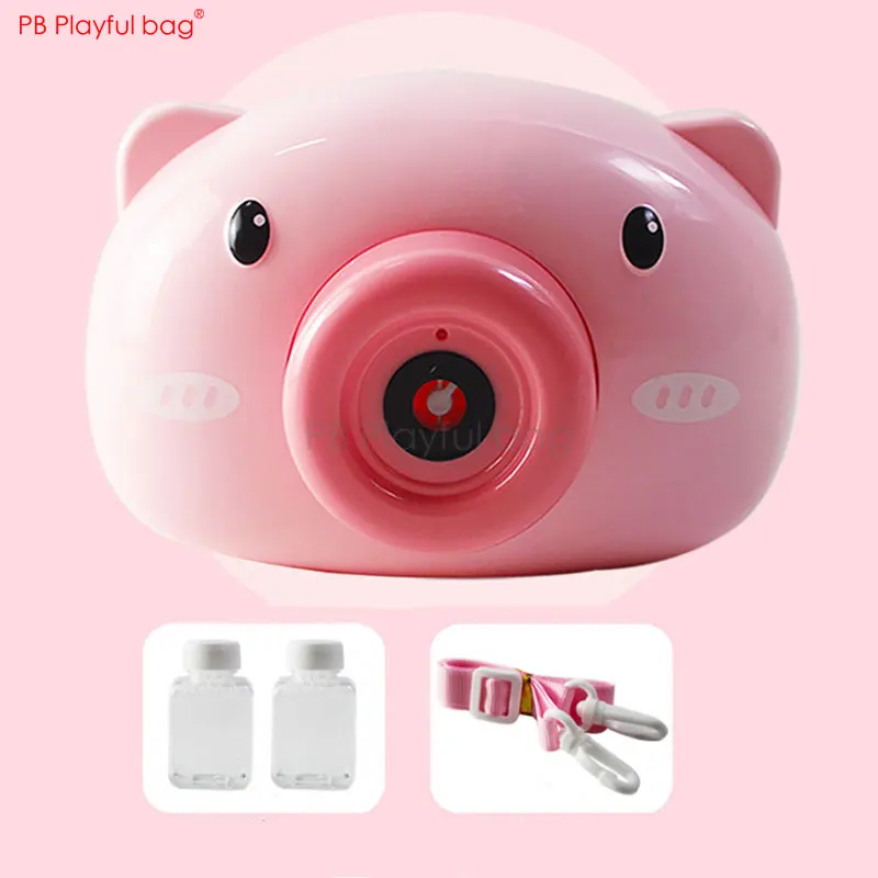 Speelse Tas Elektrische Cartoon Piggy Bubble Machine Camera Vorm Bubble Machine Leuke Kinderen Speelgoed Creatieve Kerstcadeaus AA69