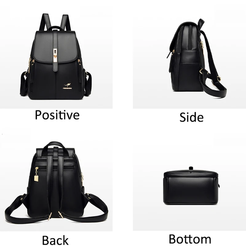 Fashion Women Backpack Female Leather Backpacks Ladies Sac A Dos School Bags for Girls Large Capacity Travel Back Pack Rucksacks