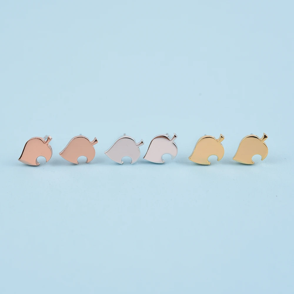 Hanreshe Animal Crossing Stud Earrings Punk Jewelry Vintage Copper Earring Cute Small Stud Earrings Girl Boy Gift